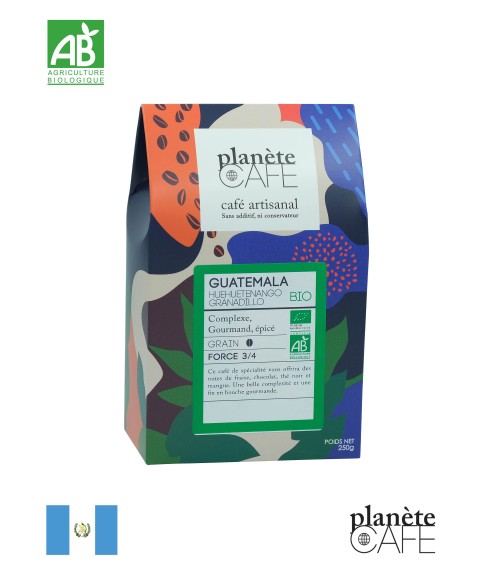 Café bio grain du Guatemala torréfié en France Huehuetenango