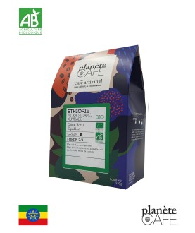 Café bio en grain d'Éthiopie torréfié en France Moka Sidamo