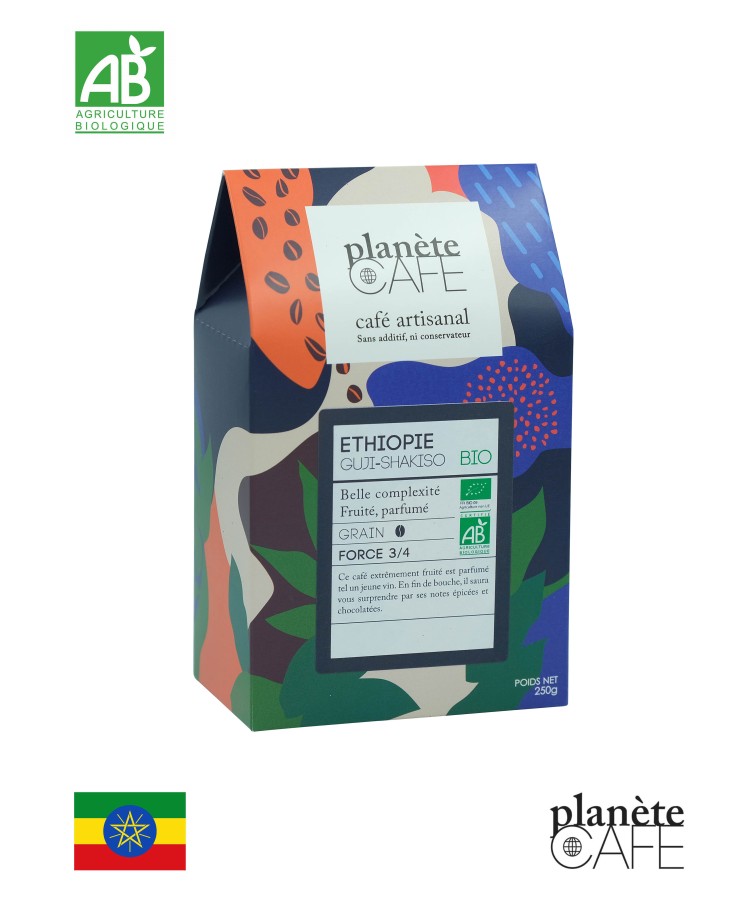 Café en grain d'Éthiopie torréfié en France - Guji-Shakiso Café en grain d'Éthiopie torréfié en France - Guji-Shakiso