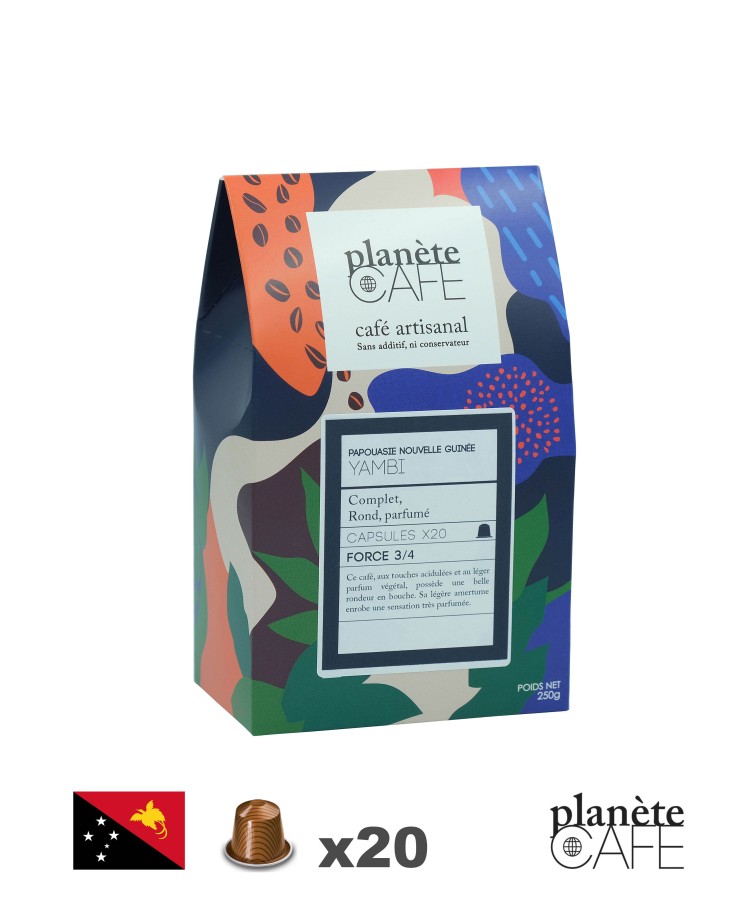 Café capsule Papouasie Nouvelle Guinée torréfié France Yambi Café capsule Papouasie Nouvelle Guinée torréfié France Yambi
