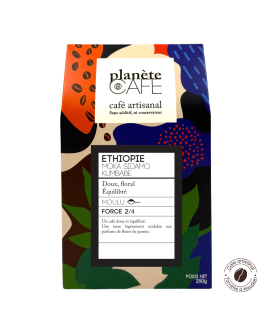 Café moulu d'Éthiopie torréfié en France Moka Sidamo Kumbabe