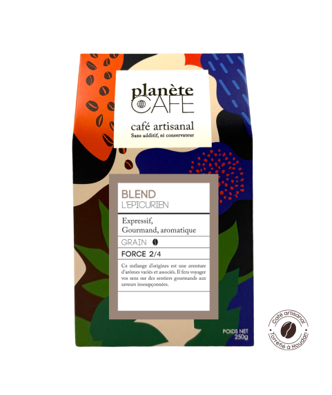 Café L'Épicurien Blend en grains - Torréfié en France
