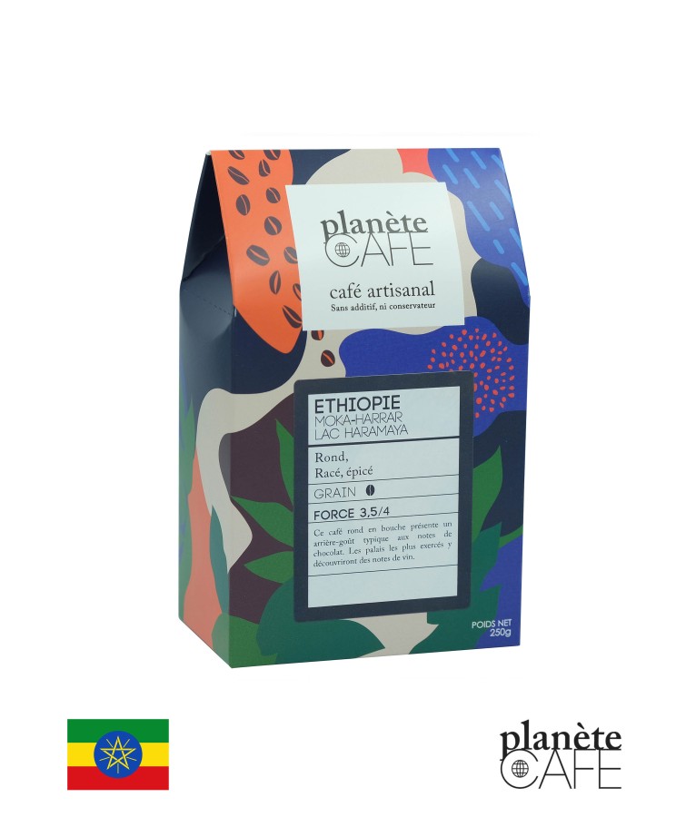 Café en grain d'Éthiopie, torréfié en France - Moka Harrar Café en grain d'Éthiopie, torréfié en France - Moka Harrar